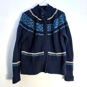 L.L. Bean Blue Cardigan Sweater